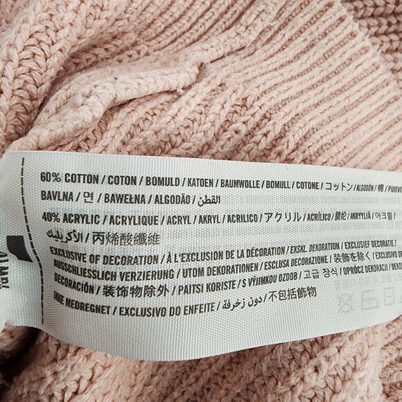 Abercrombie & Fitch Womens Pullover Sweater Large Pink Ribbed Button Detail Knit - Picture 11 of 13